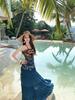 Seaside Suit Bohemian Print Tube Top Skirt Slim Versatile Vacation Style Two-piece Set