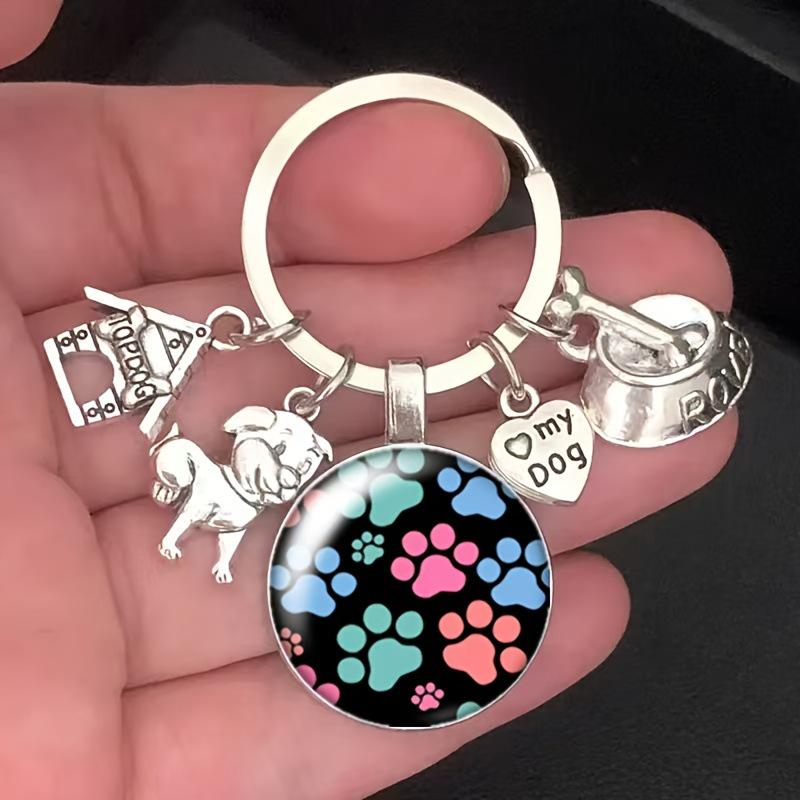 Очаровательный брелок-лапка с цветком - Подвеска  Я люблю свою собаку