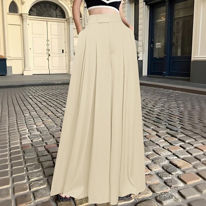 ZANZEA Women Elastic Waist Loose Casual Wide Leg Culottes Pants
