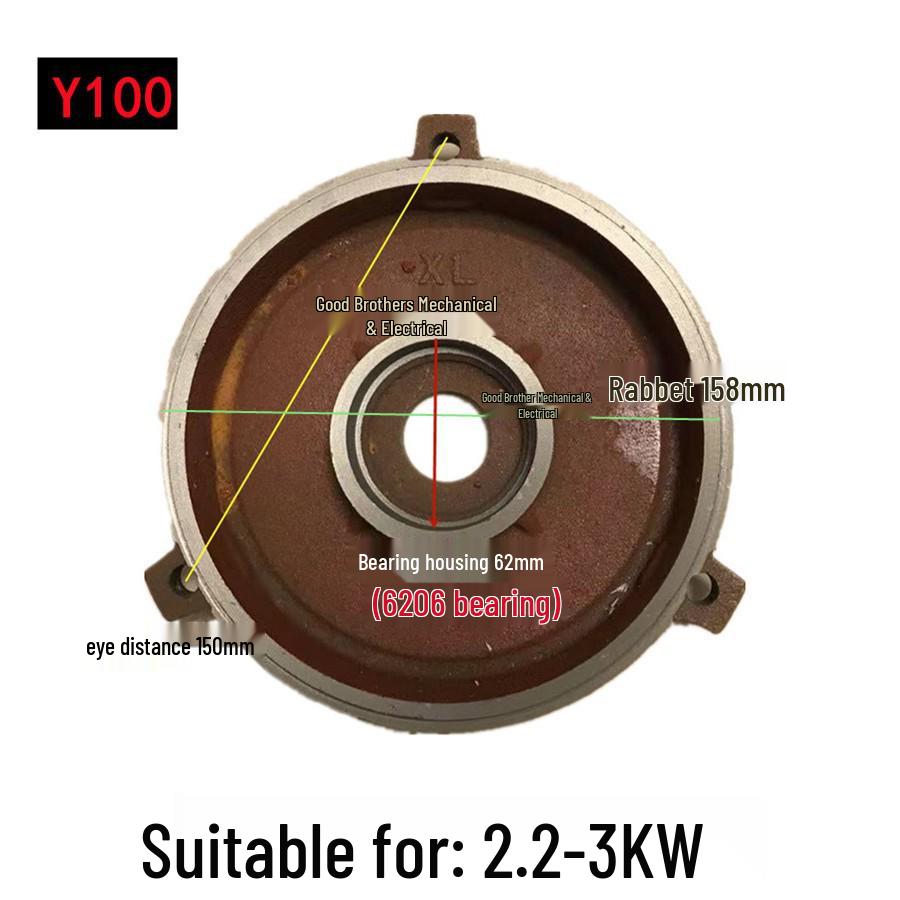 Horizontale Motor-Endkappe für Y80-355, 5,5 kW, Vorder- und Rückseite