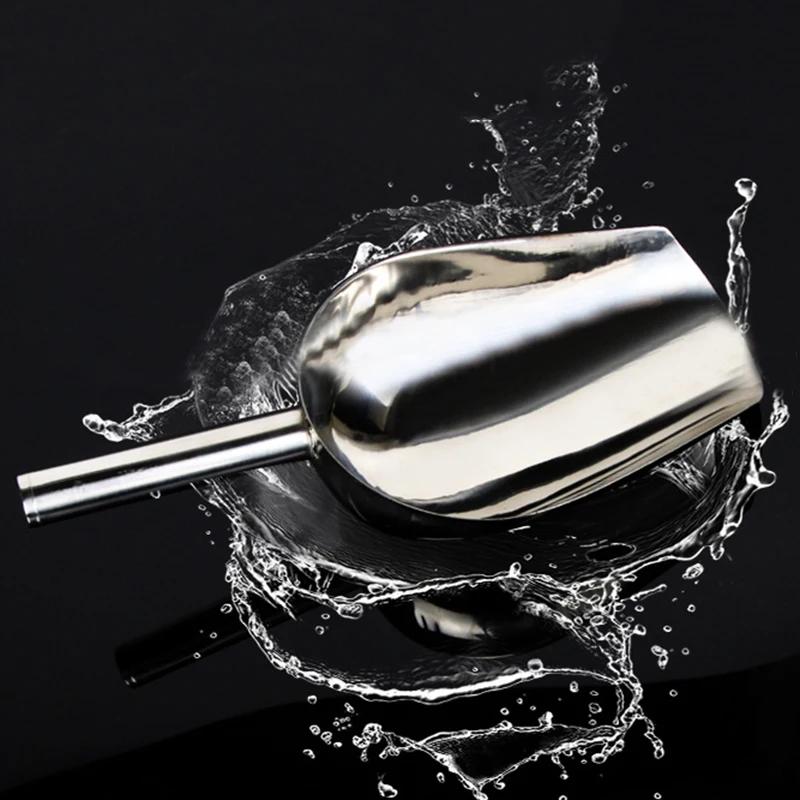 Stainless-Steel Ice Scoop Party/Bar Buffet Kitchen Sugar Flour Dry Goods Shovel Dry Food Flour Candy Bin Scoop Kitchen Gadget