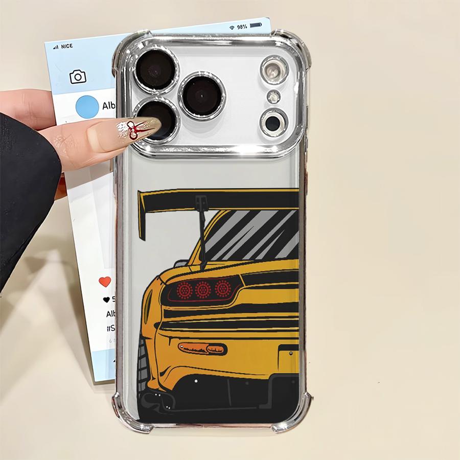 Phone Case for Apple iPhone 17 Air 13 12 11 Pro Max 16 15 14 Plus 16e Clear Cover Japanese JDM Drift Car
