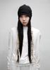 PASTER [Handmade] Braided Hair Keyring Beanie, Black