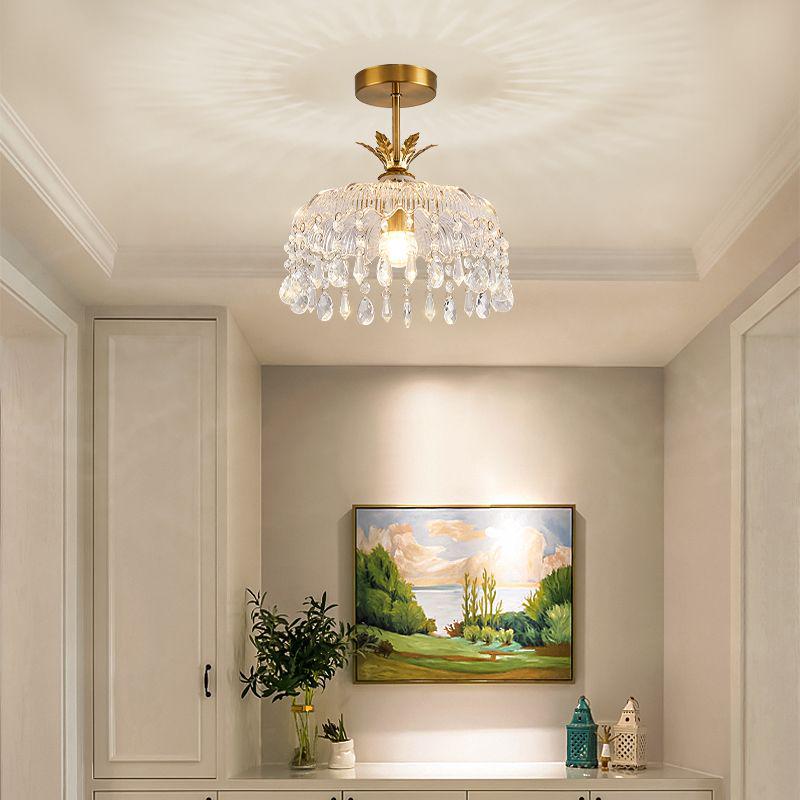 Vintage French Crystal Pendant Light for Entrance, Hallway, Balcony, Bedside, and Bar