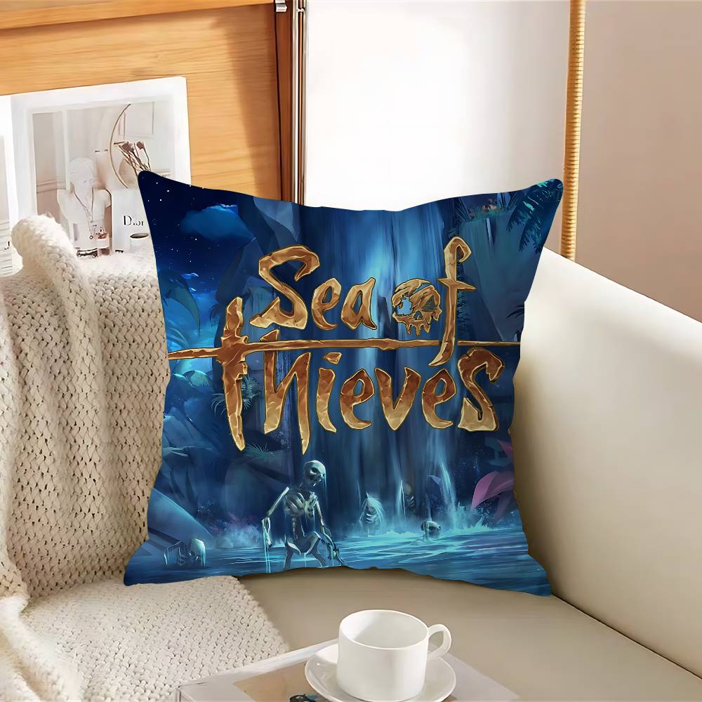 S-SeaS Of T-Thieves Logo Pillow Case Removable Washable Cushion Cover – All-Season Soft Linen