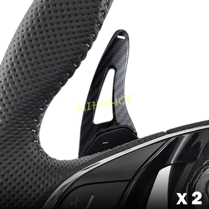 For Skoda Octavia Karoq Kodiaq Superb Enyaq iV Car Steering Wheel Shifter Paddle Extension Sticker Styling Carbon Fiber / Glossy Carbon Fiber Look