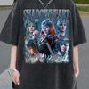 Fantasy Warrior Woman Collage Tee, Retro Washed Graphic Shirt, Dark Academia Style, RPG Fan Gift, Unisex Top