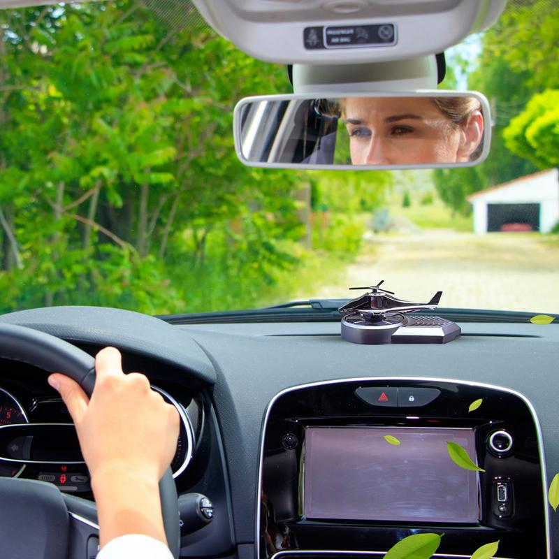 Solar Fragrance Car Air Freshener Helicopter Solar Power Rotating Propeller Aroma Diffuser Dashboard Perfume Auto Aromatherapy