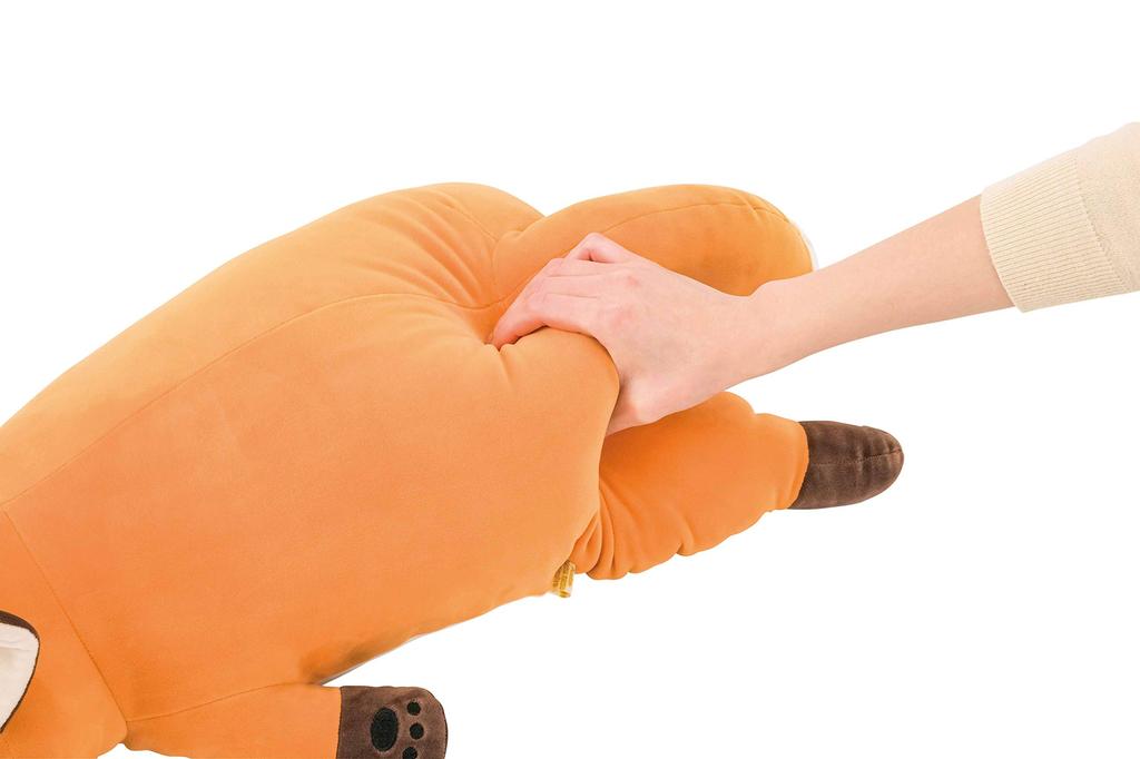 LIV HEART Premium Sleepy Animals Konta the Fox Body Pillow, Large (73cm Total Length), Fluffy and Squishy Plush Toy, Gift 78210-41