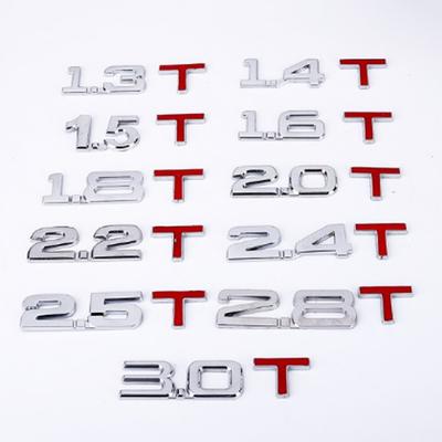 Araba Deplasman etiketi Metal 1.3 1.4 1.6 1.8 2.0 2.5 2.8 3.0 T hacim logosu Araba arka Bagaj Amblemi rozeti Araç Çıkartmaları