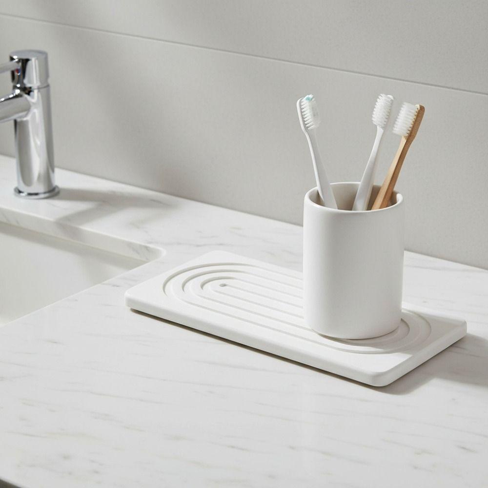 2 Piece Non Slip Diatom Mud Bathroom Tray Molds Resistant Moisture Wicking Tray Soap