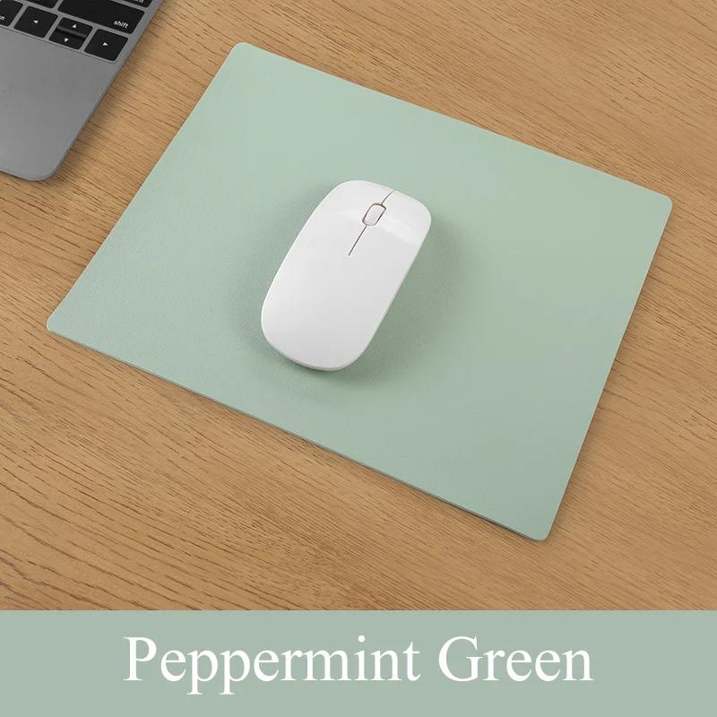 New PU Leather Mouse Pad Waterproof Cute Desk Pad Solid Colour Simple Stationery Desktop Computer Accessories Office Supplies