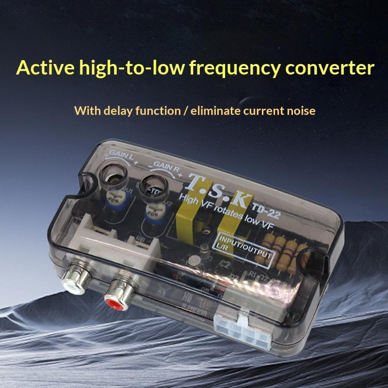 12V Subwoofer Line Output Converter Adapter Adjustable Frequency for Car Radio Audio Improvement