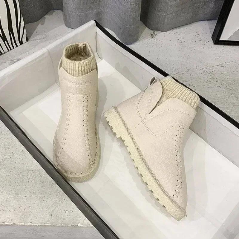 Fashion Autumn Female Ankle Shoes Elegant With Low Heels Anti Slip Fashion Ladies Booties Snow Boots Comfrtable Winter 2024 Novelty Y2k
