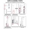Toilet toilet floor standing paper holder with toilet brush storage tray magnetic suction bracket multifunctional vertical paper