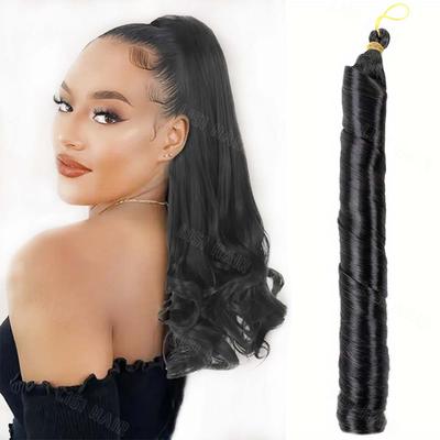 Extensions de cheveux synthétiques longs et bouclés, Extensions de cheveux tressés en spirale, perruque française au Crochet pour femmes, usage Cosplay