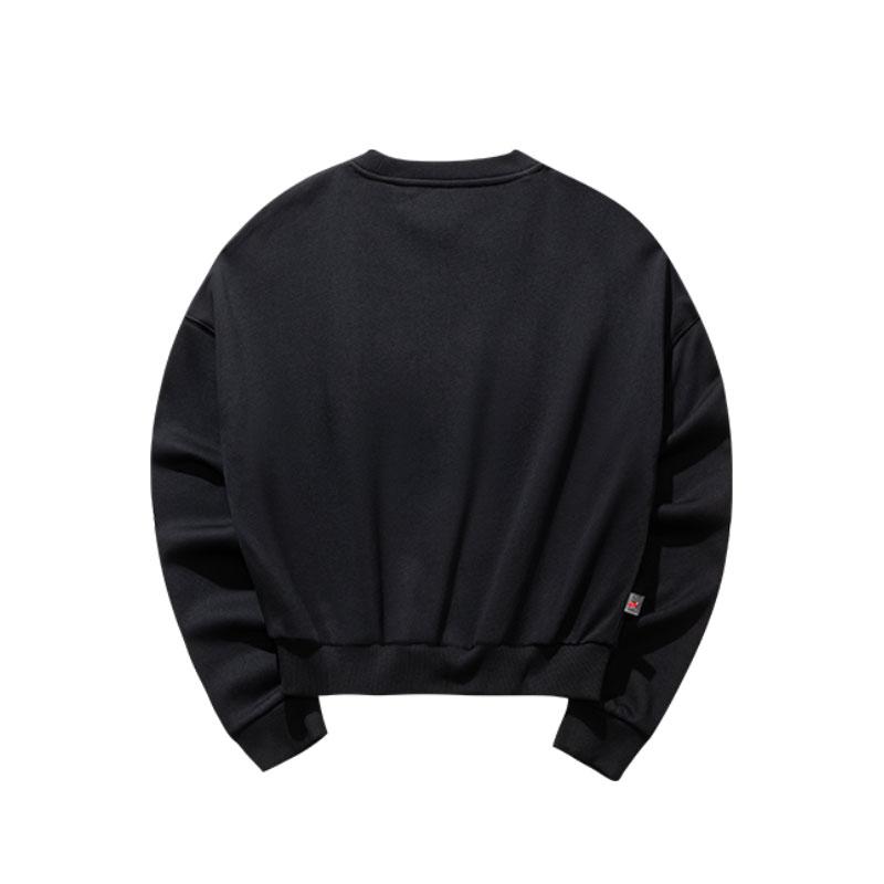 Anta X Cross-Border Collaboration Life Series Comfortable Casual Simple Loose Round Neck Pullover Sweatshirt Women Sweatshirt Basic-Black 162518745-2