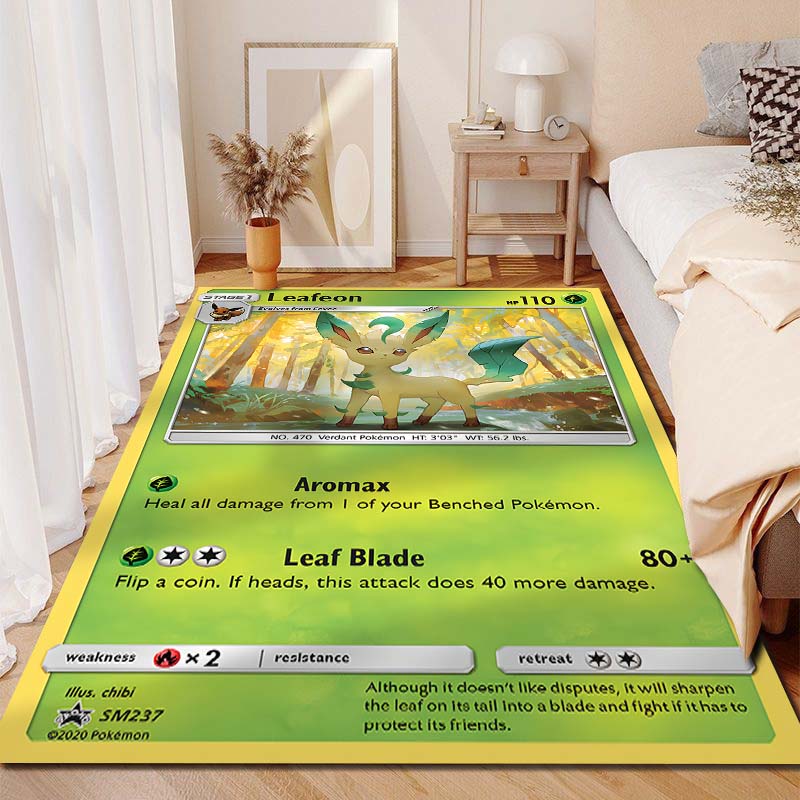 15 Misure Tappeto Stampa Clan Pokémon Eevee per Soggiorno Camera da Letto Stanza dei Bambini Decorazione Casa Tappeto Area Divano Guardaroba Tappetino