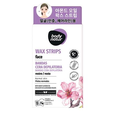 Body Nature Almond Oil Wax Strips for Face, 1 Set