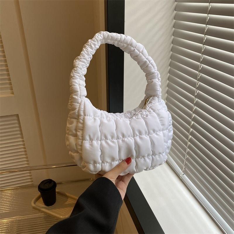 Stylish Soft Shell Multi-color Large Handbag Featuring Pleated Cloud Tote Style Ideal For Everyday Use