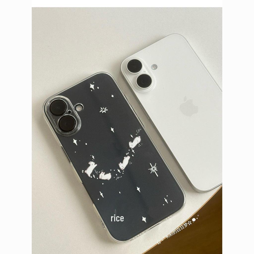 Sternenhase Sternenhimmel Cartoon Handyhülle für iPhone 14/15/16/17 Pro Max/XS/XR/11 - Weiche Hülle
