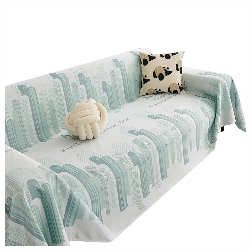 Cool Ice Silk Ins Style Sofa Towel Summer Skin-Friendly Breathable Sofa Cover Cloth Universal All-Covered Dust Cover Sets