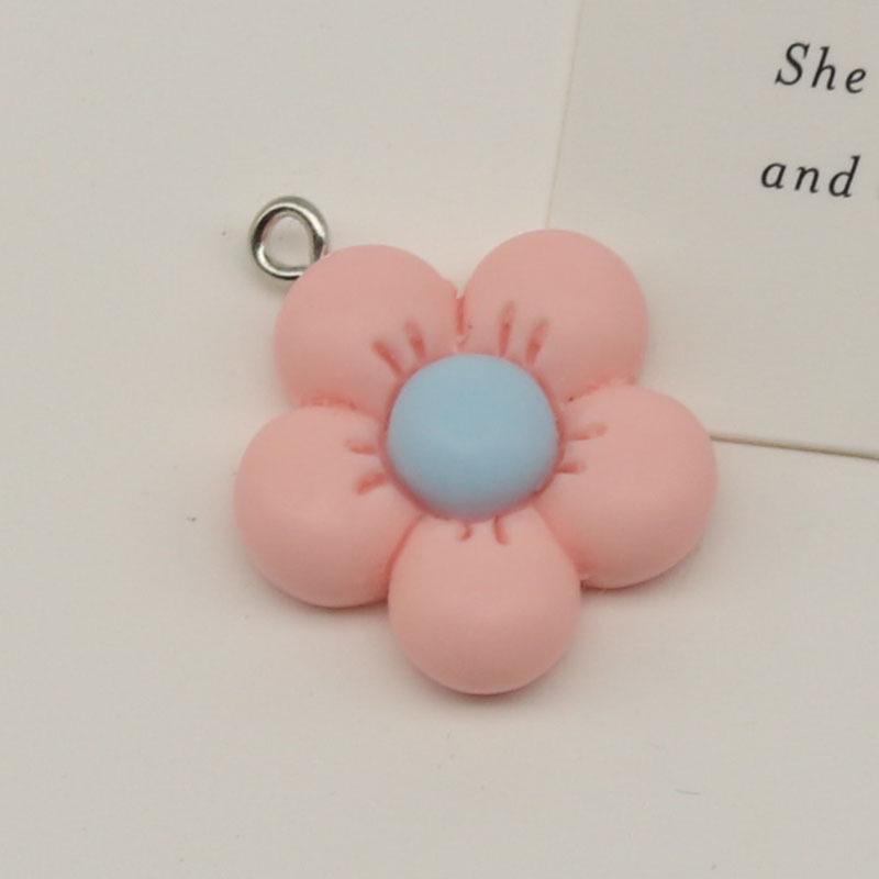 Vibrant Resin Sunflower 5-Petal Pendant Keychain – DIY Flower Jewelry Accessory