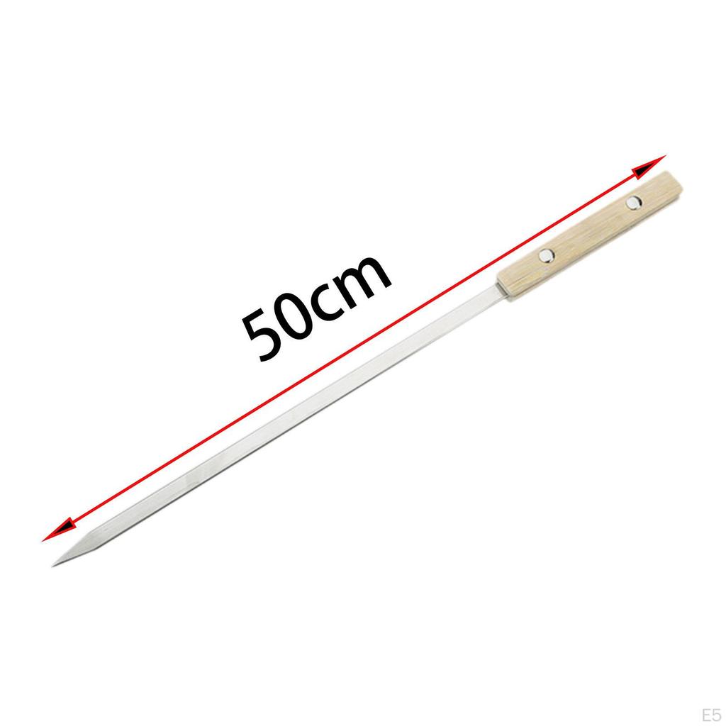 10 Pieces Barbecue Skewers Grill Tools Stainless Steel Set with Handle Shish Kebob Sticks BBQ