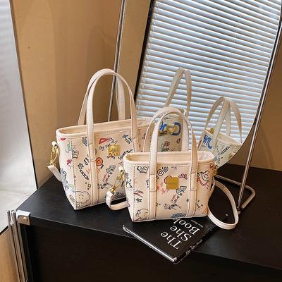 Niche Design Graffiti Bucket Bag Women's Summer New Fashion Trend Line Shoulder Messenger Bag