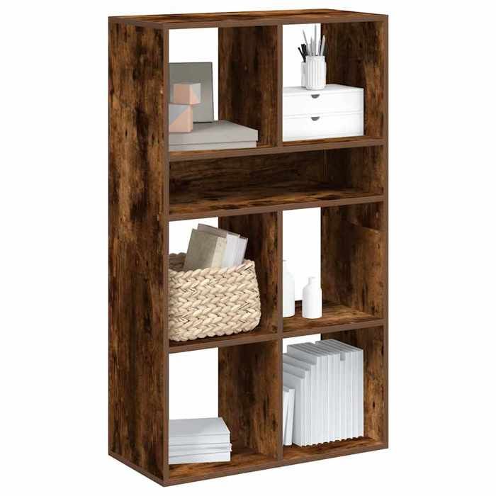 VidaXL Bookcase Smoked Oak 66x31x112 Cm Engineered Wood, Storage Cabinet, Storage Shelf, Unit of 860305