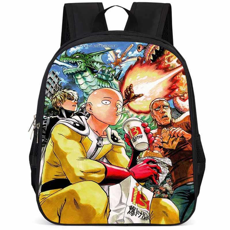 One Punch Man 15-inch Large Capacity Lightweight Oxford School Backpack For Kids