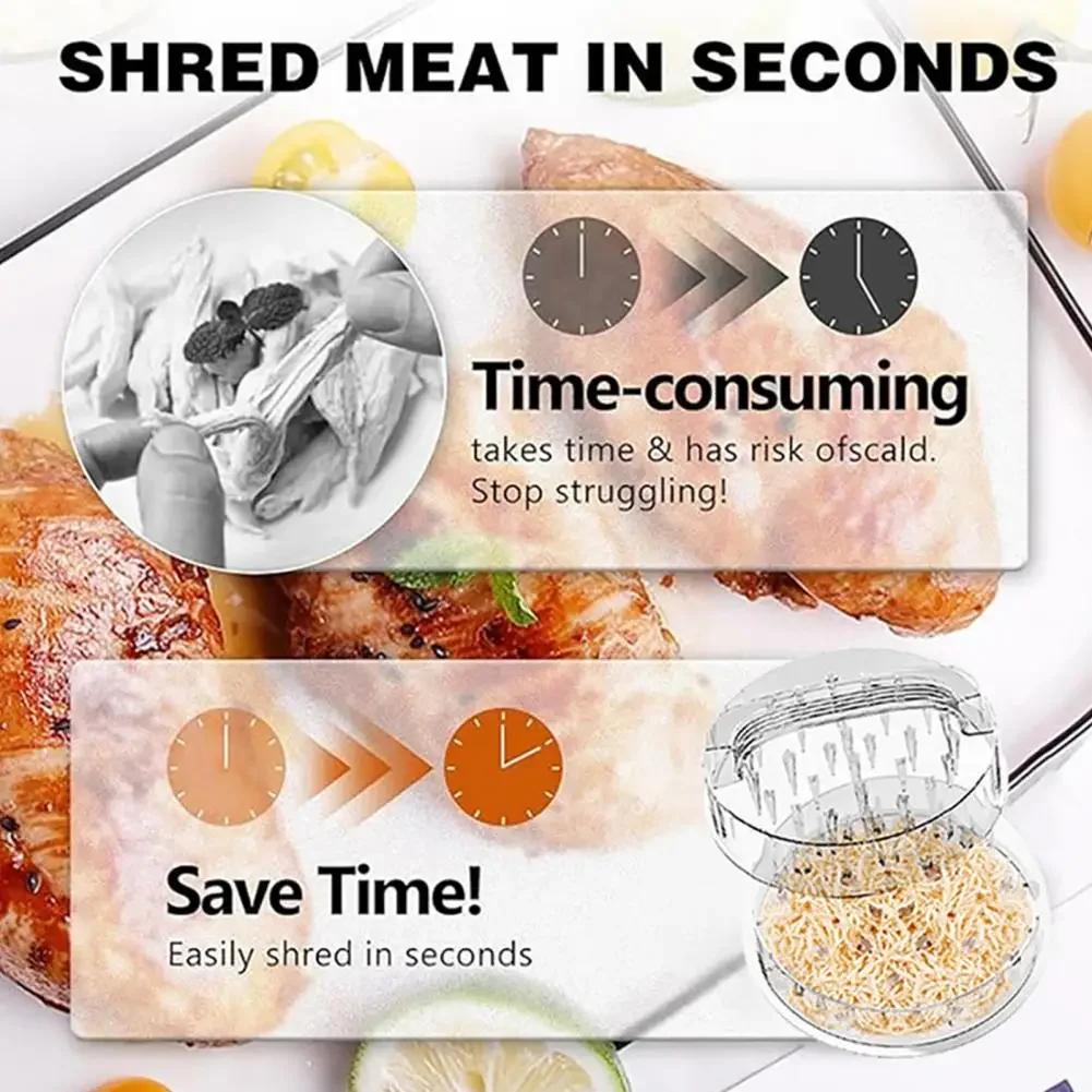 Stable Meat Shredder Meat Shredder Tool Ergonomic Chicken Shredder Tool with Transparent Lid Anti-slip Base Heat for Beef