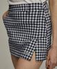 KANDINI Navy Check Set-Up Skirt