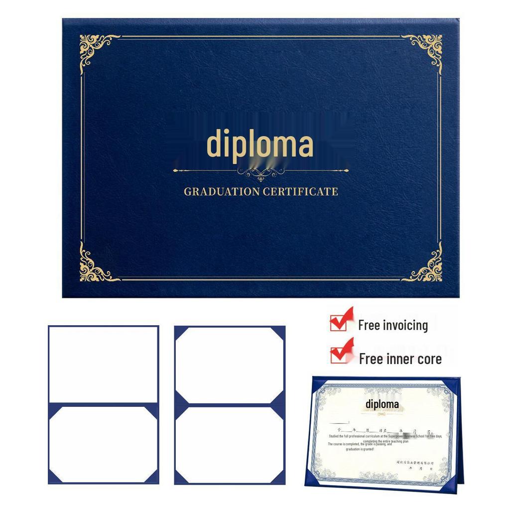 Honor A4 Award Certificate: Leather Cover, Graduation, Appointment, Outstanding Employee Recognition