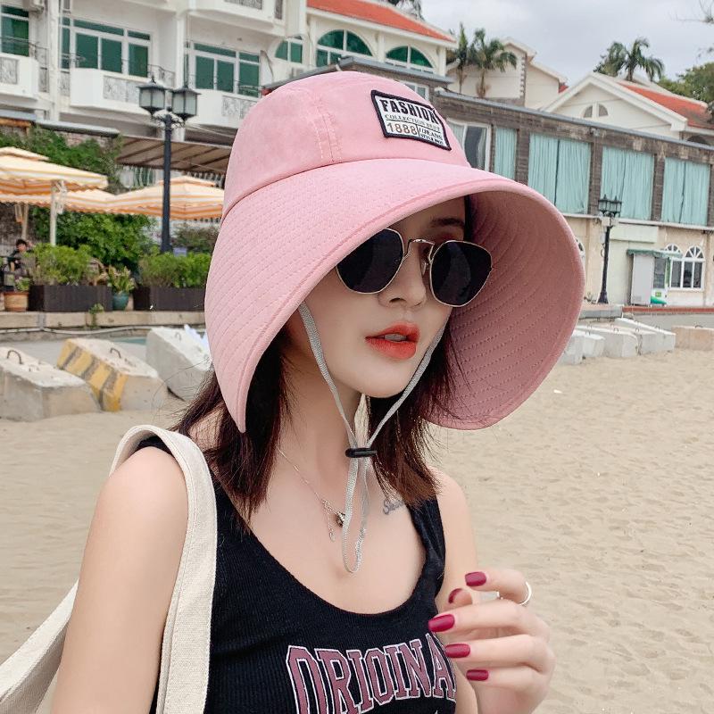 Spring/Summer Trendy Korean Style Women's Bucket Hat with Large Brim for Sun Protection