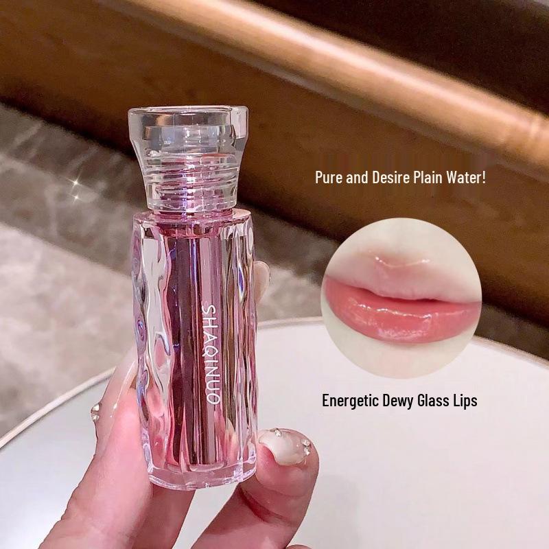 SHAQINUO Moisturizing Water-Gloss Lip Glaze: Translucent, Long-Lasting, Youthful Low Saturation Lipstick.