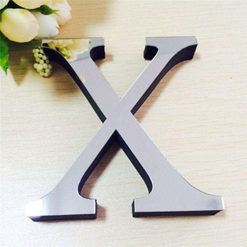 Chic 4 Letters Love Home Furniture Mirror Tiles Self-adhesive Wall Sticker Decor