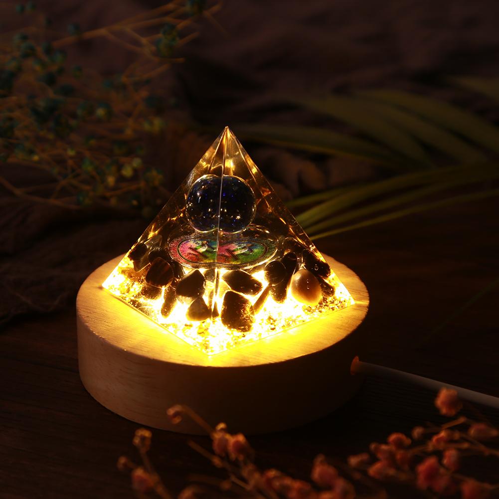 Orgonite Pyramid Crystals Natural Stone Orgone Energy Generator Healing Reiki Chakra Meditation Ornaments Crafts Office Decor