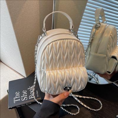 Umhängetasche Damen Leichter Pendlerrucksack Neue Kette Kleiner Rucksack
