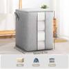Foldable Clothes Storage Bag Visual Quilt Organize Cases with Handle Home Pillow Blanket Organizer Wardrobe Sorting Storage Box