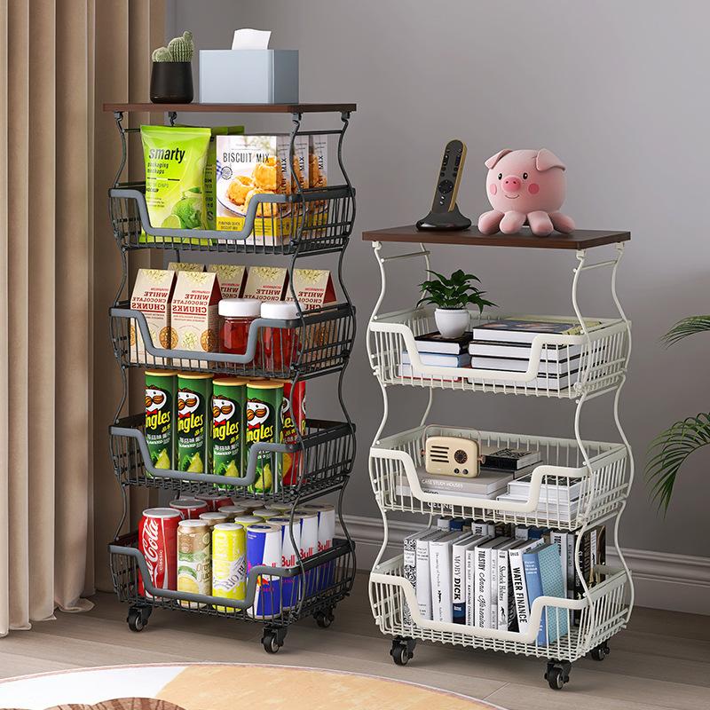 Kitchen Thickened Fruit and Vegetable Rack Multi-functional Rack Multi-layer Storage Rack Floor Trolley Rack