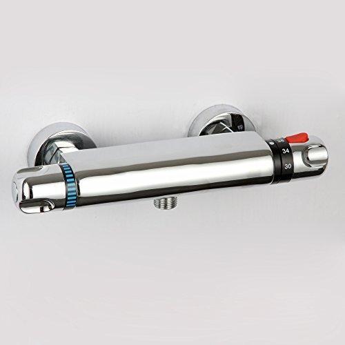 Wall Mount Brass Thermostatic Mixing Valve Shower Head Spray Faucet Hot Cold Water Mixer Constant Temperature Control Bathroom