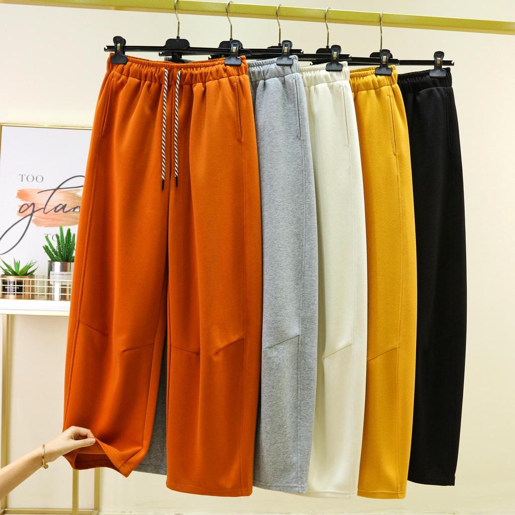Spring Women's High-Waisted Wide-Leg Cotton Pants