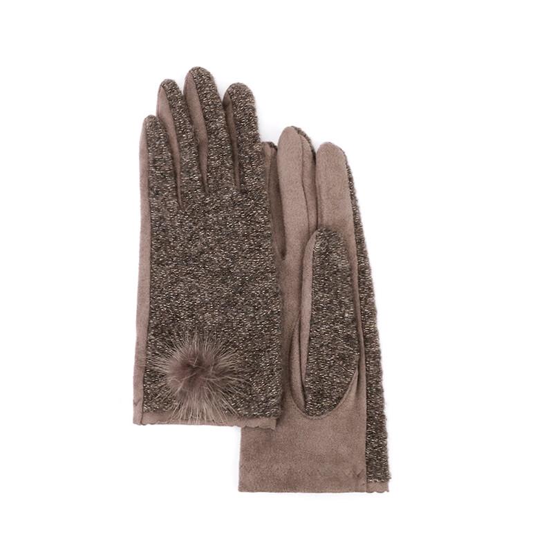 

MARJA KURKI Women s Wool Blend Mink Fur Ball Warm Gloves One Size