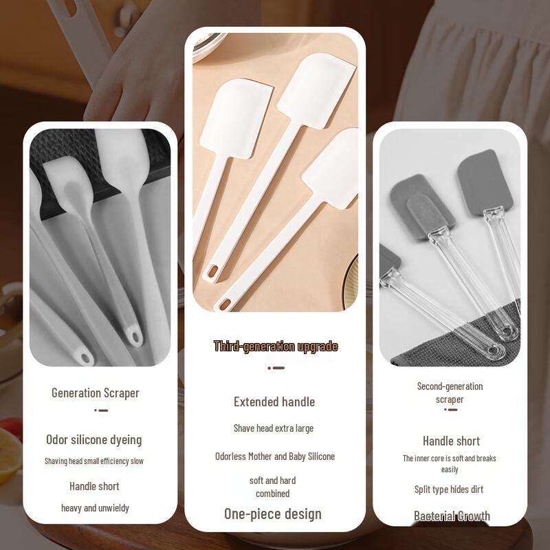 Extended Food-Grade Silicone Spatula Set (3-Pack)