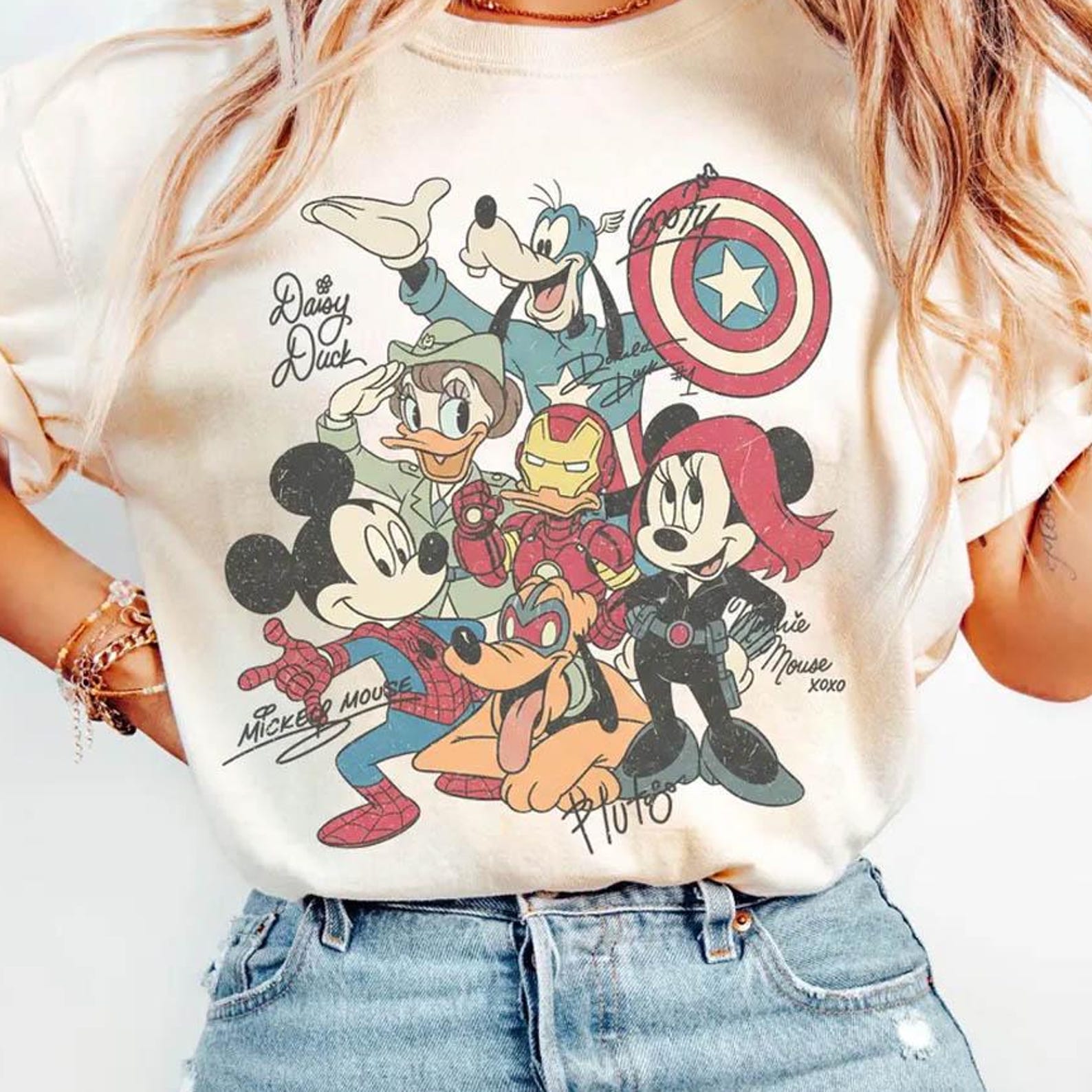 Mickey & Friends Marvel Avengers Comfort Colors Shirt, Comic Book Superhero Tee, Marvel Disney Gift for Kids, Disney Family Trip Tee L
