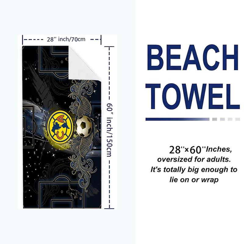 Club América Logo Print Beach Towel, Large Soft Quick Dry Towel for Beach Camping Swimming