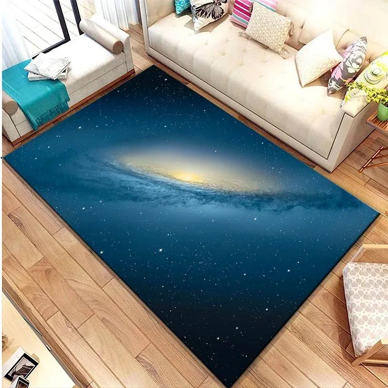 3D Galaxy Space Star Non-Slip Carpet for Bedroom Living Room Bathroom Decorative Floor Mat Door Mat