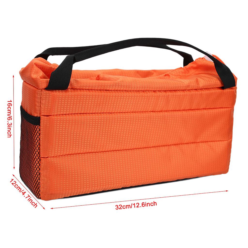 Insert Padded Camera Bag DSLR Partition Protection Case with Cover & Handle(orange)