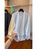 Women's White Patchwork Lace Long Sleeve T-shirt, Autumn/Winter 2025 - New Loose Fit, Slimming, Thickened Inner Layer